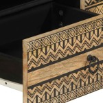 vidaXL Dulap TV, negru, 105x33,5x46 cm, lemn masiv de mango brut vidaXL Dulap TV, negru, 105x33,5x46 cm, lemn masiv de mango brut