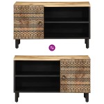 vidaXL Dulap TV, negru, 80x33,5x46 cm, lemn masiv de mango brut