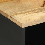 vidaXL Dulap TV, negru, 80x33,5x46 cm, lemn masiv de mango brut