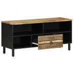 vidaXL Dulap TV, negru, 100x33,5x46 cm, lemn masiv de mango brut