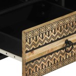 vidaXL Dulap TV, negru, 100x33,5x46 cm, lemn masiv de mango brut