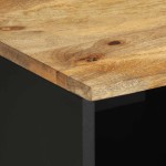 vidaXL Dulap TV, negru, 80x33,5x46 cm, lemn masiv de mango brut