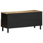 vidaXL Dulap TV, negru, 100x33,5x46 cm, lemn masiv de mango brut
