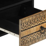 vidaXL Dulap TV, negru, 100x33,5x46 cm, lemn masiv de mango brut
