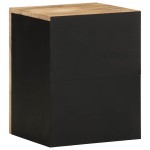 vidaXL Dulap suspendat de baie negru 38x33,5x48cm, lemn masiv de mango vidaXL Dulap suspendat de baie negru 38x33,5x48cm, lemn masiv de mango