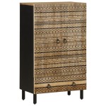 vidaXL Dulap înalt, 60x33,5x110 cm, lemn masiv de mango brut