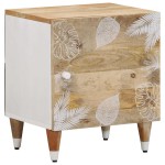 vidaXL Noptiere, 2 buc., 40x33,5x46 cm, lemn masiv de acacia