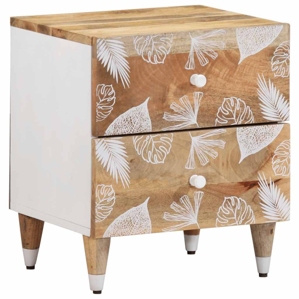 vidaXL Noptiere, 2 buc., 40x33,5x46 cm, lemn masiv de acacia
