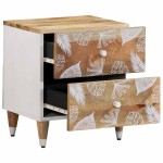 vidaXL Noptiere, 2 buc., 40x33,5x46 cm, lemn masiv de acacia