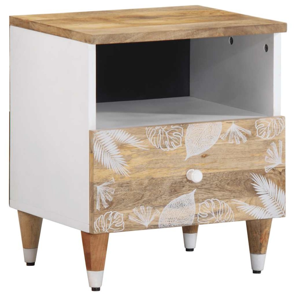 vidaXL Noptiere, 2 buc., 40x33x46 cm, lemn masiv de acacia