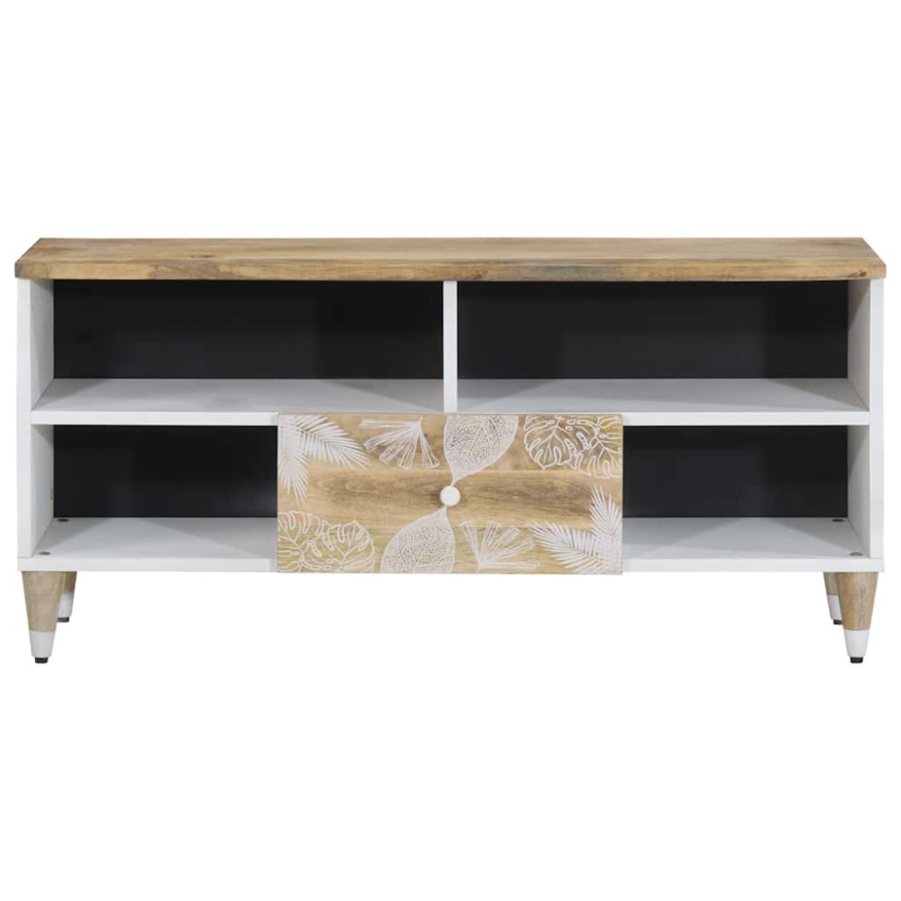 vidaXL Comodă TV, 100x33,5x46 cm, lemn masiv de mango