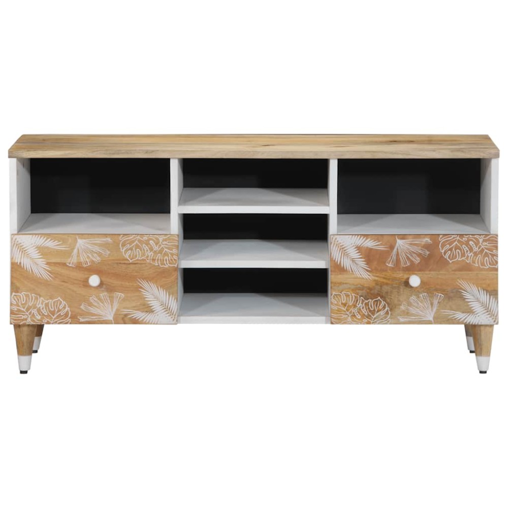 vidaXL Comodă TV, 100x33,5x46 cm, lemn masiv de mango