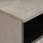 vidaXL Cabinet TV cu sertar Gri 70 x 33 x 46 cm Lemn de mango solid