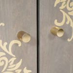 vidaXL Bufet Gri și Aur 60 x 33 x 75 cm Lemn de mango solid