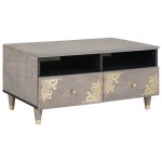 vidaXL Masă de cafea cu sertar Gri 80 x 54 x 40 cm Lemn de mango solid