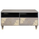 vidaXL Masă de cafea cu sertar Gri 80 x 54 x 40 cm Lemn de mango solid