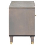 vidaXL Cabinet TV cu raft Gri 80 x 33 x 46 cm Lemn de mango solid