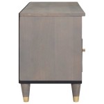 vidaXL Cabinet TV cu sertar Gri 100 x 33 x 46 cm Lemn de mango solid