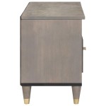 vidaXL Cabinet TV cu sertar Gri 80 x 33 x 46 cm Lemn de mango solid