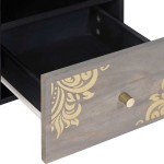 vidaXL Cabinet TV cu sertar Gri 100 x 33 x 46 cm Lemn de mango solid