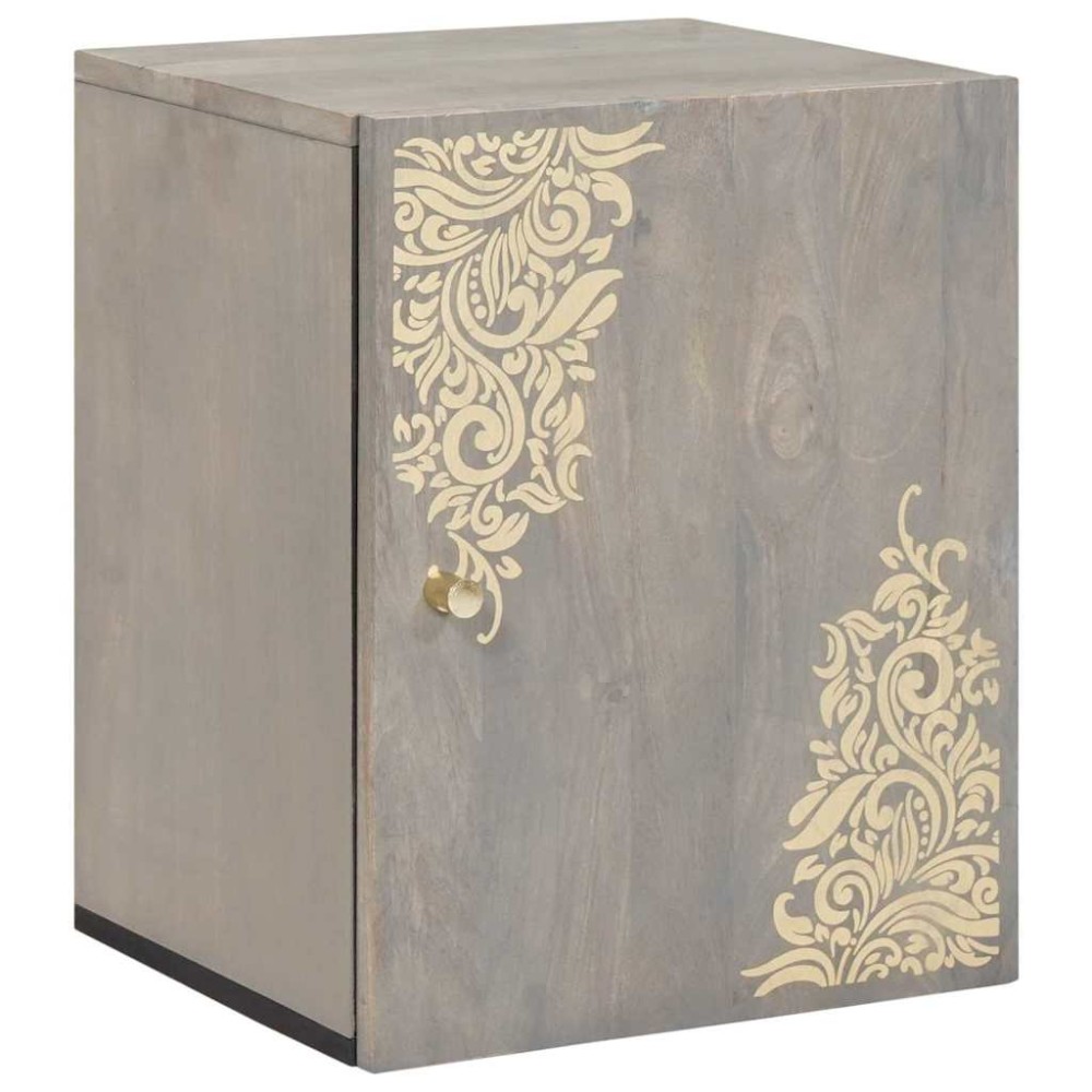 vidaXL Dulap de perete cu ușă Gri 38 x 33 x 48 cm Lemn de mango solid