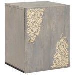 vidaXL Dulap de perete cu ușă Gri 38 x 33 x 48 cm Lemn de mango solid