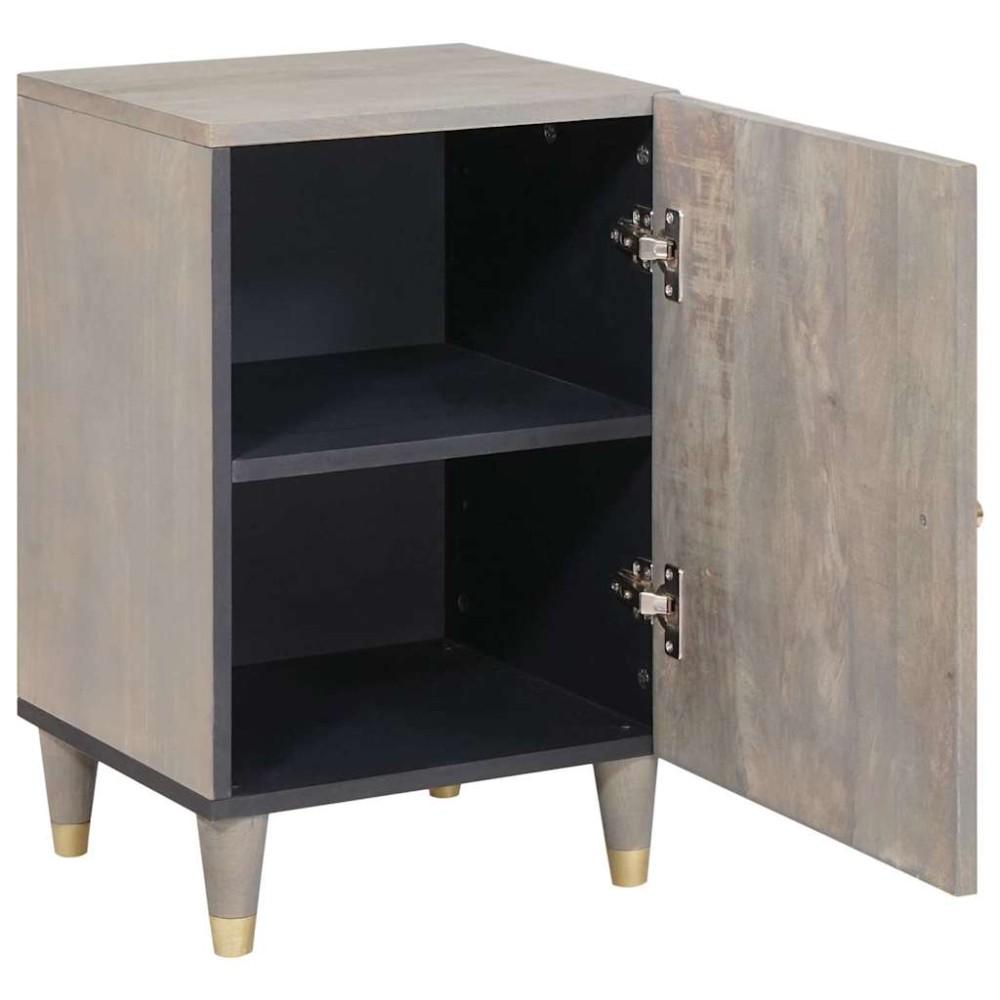 vidaXL Dulap de Baie cu ușă Gri 38 x 33 x 58 cm Lemn de mango solid