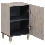 vidaXL Dulap de Baie cu ușă Gri 38 x 33 x 58 cm Lemn de mango solid