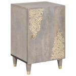 vidaXL Dulap de Baie cu ușă Gri 38 x 33 x 58 cm Lemn de mango solid