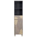 vidaXL Bufet cu sertar Gri 38 x 33 x 160 cm Lemn de mango solid