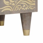 vidaXL Bufet cu raft Gri și Aur 60 x 33 x 75 cm Lemn de mango solid