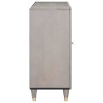 vidaXL Bufet cu raft Gri și Aur 90 x 33 x 75 cm Lemn de mango solid