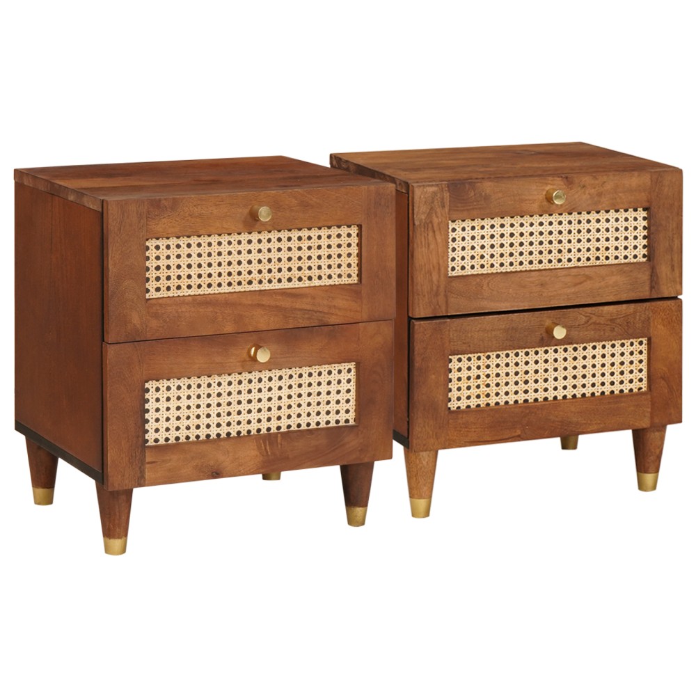 vidaXL Mese de noptieră cu sertar 2 pcs 40 x 33.5 x 46 cm