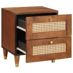 vidaXL Mese de noptieră cu sertar 2 pcs 40 x 33.5 x 46 cm vidaXL Mese de noptieră cu sertar 2 pcs 40 x 33.5 x 46 cm