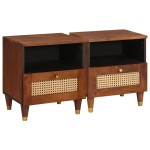 vidaXL Mese de noptieră cu sertar 2 pcs 40 x 33 x 46 cm vidaXL Mese de noptieră cu sertar 2 pcs 40 x 33 x 46 cm