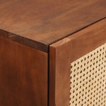 vidaXL Raft înalt Maro 40 x 33.5 x 110 cm Ratan și lemn solid de mango