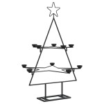 vidaXL Brad de Crăciun din metal pentru decor, negru, 75 cm vidaXL Brad de Crăciun din metal pentru decor, negru, 75 cm