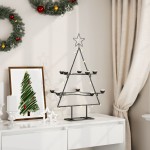 vidaXL Brad de Crăciun din metal pentru decor, negru, 75 cm vidaXL Brad de Crăciun din metal pentru decor, negru, 75 cm