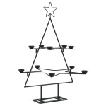 vidaXL Brad de Crăciun din metal pentru decor, negru, 75 cm vidaXL Brad de Crăciun din metal pentru decor, negru, 75 cm
