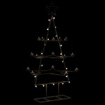 vidaXL Brad de Crăciun din metal pentru decor, negru, 105 cm