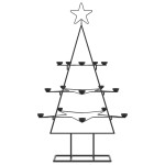 vidaXL Brad de Crăciun din metal pentru decor, negru, 105 cm