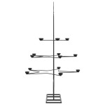 vidaXL Brad de Crăciun din metal pentru decor, negru, 105 cm