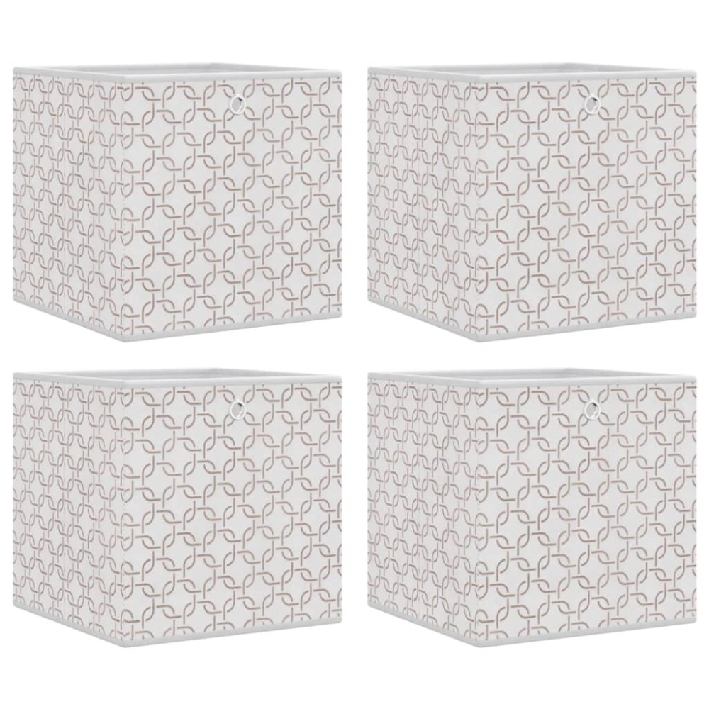 vidaXL Cutii depozitare pliabile 4 buc. crem 32x32x32cm textil nețesut