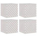 vidaXL Cutii depozitare pliabile 4 buc. crem 32x32x32cm textil nețesut