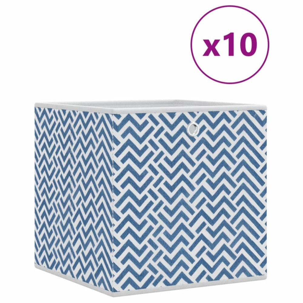 vidaXL Cutii depozit pliabile 10buc albastru 32x32x32cm textil nețesut