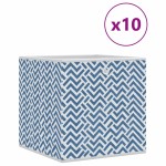 vidaXL Cutii depozit pliabile 10buc albastru 32x32x32cm textil nețesut vidaXL Cutii depozit pliabile 10buc albastru 32x32x32cm textil nețesut