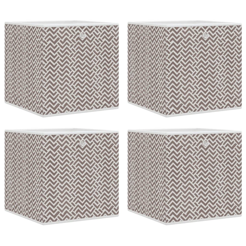 vidaXL Cutii depozitare pliabile 4 buc maro 32x32x32cm textil nețesut