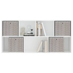 vidaXL Cutii depozitare pliabile 4 buc maro 32x32x32cm textil nețesut vidaXL Cutii depozitare pliabile 4 buc maro 32x32x32cm textil nețesut
