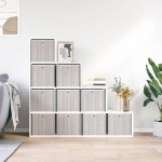 vidaXL Cutii depozitare pliabile 10 buc maro 32x32x32cm textil nețesut