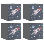 vidaXL Cutii depozitare pliabile 4 buc. gri 32x32x32 cm textil nețesut vidaXL Cutii depozitare pliabile 4 buc. gri 32x32x32 cm textil nețesut